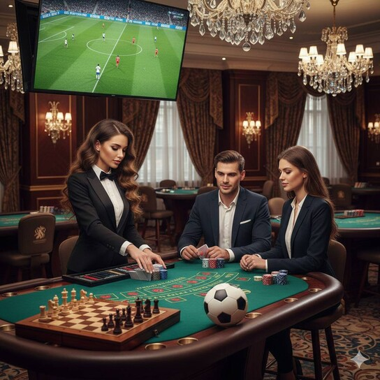 Luxurious online casino interface displaying various games